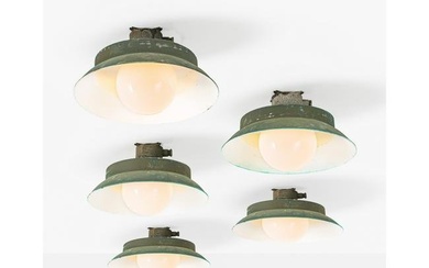 Itsu (Manufacturer, 20th c.) Set of five ceiling lamps