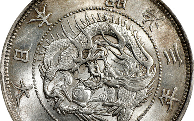 JAPAN. Yen, Year 3 (1870). Osaka Mint. Mutsuhito (Meiji). PCGS MS-62.