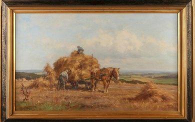 Jan Holtrop. 1917 - 1995.Boeren by horse and carriage