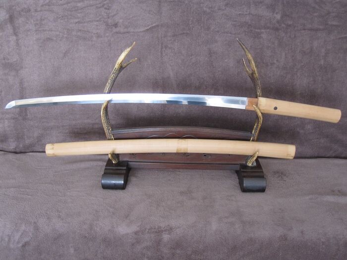 Japan - Musashi Daijō Sakon Korekazu-Japanse Shinto katana in shirasaya - Sword