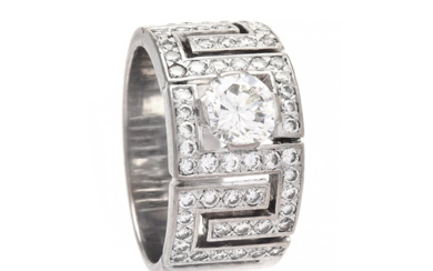 Jewellery Ring RING, 18K white gold, brilliant cut diamond appro...