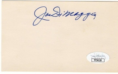 Joe DiMaggio Signed Autographed Index Card Yankees HOF Legend JSA LOA