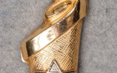 Judaica 14K Yellow & White Gold Mezuzah Pendant