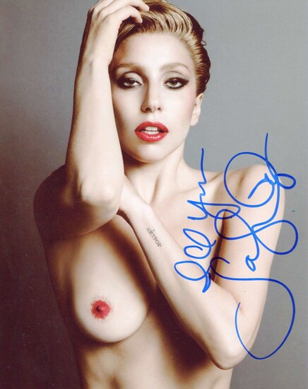 LADY GAGA: (1986- ) American Singer and Actress. Colour signed 8 x 10 photograph by Lady Gaga, the i...