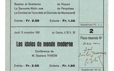 LITERATURE - THIBON Gustave (1903 - 2001) - Autograph dedication signed