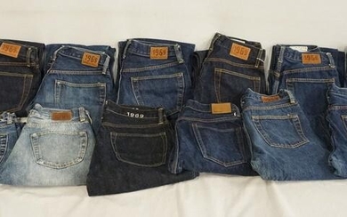 LOT OF 12 PAIRS OF GAP 1969 SELVEDGE JEANS