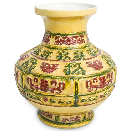 Large Antique Chinese Flambe Glaze Porcelain Vase