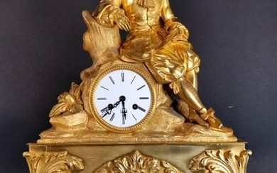Large Gilded Bronze Pendulum Clock