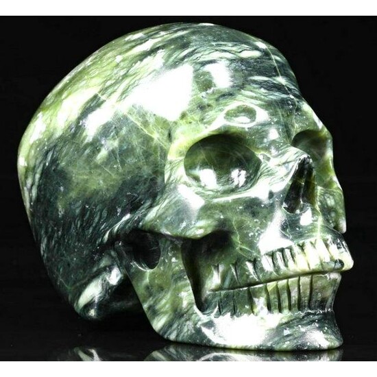 Large Size Carved Jade Skeleton Skull