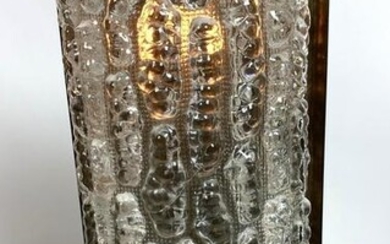 Large Venini Style Wall Sconce. Bubble Textured Glass.