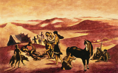 Léon Spilliaert Belgium / 1881 - 1946 Tribe of nomads resting in a desert oasis (1942)