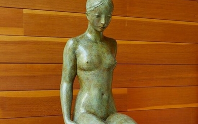 Life Size Coquillay Bronze Sculpture of a Kneeling