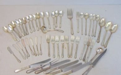Lot sterling flatware, partial set, includes 16 small spoons, 3 large spoons, 5 sorbet spoons, 3