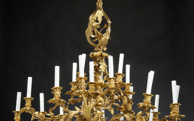Louis XV style 25 light gilt bronze chandelier