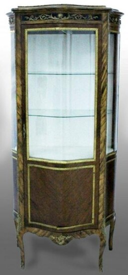 Louis Xvi Gilt Bronze Mounted Mahogany Curio Cabinet