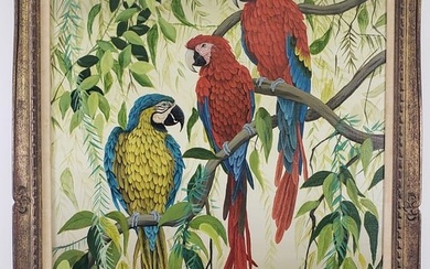 Lynn Chase Oil on Canvas “Three Parrots”