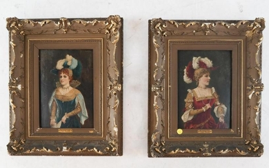 M. STIPTER, Munich: Pair Female Portraits - Oils o