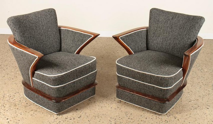 MID CENTURY MODERN UPHOLSTERED CHAIRS BY BONTA