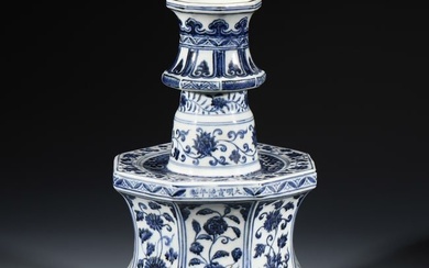 MING BLUE & WHITE CANDLE HOLDER