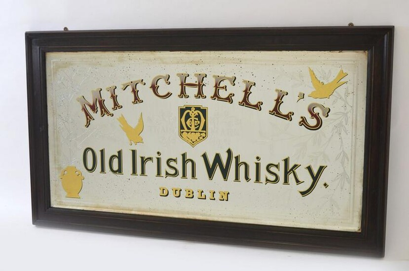 MITCHELL'S OLD IRISH WHISKEY ADVERTISING MIRROR