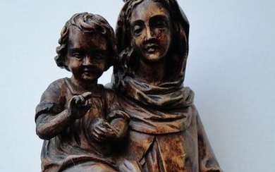 Madonna and child, Sculpture, Madonna - Wood - Early 19th century