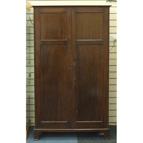 Mahogany two door wardrobe, 184cm H x 108cm W x 54cm D