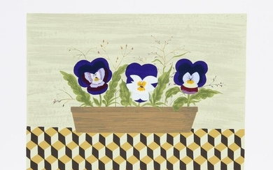 Mary Faulconer, Three Pansies, Lithograph