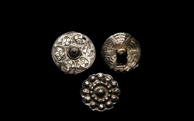 Medieval Silver Ornate Roundel Group