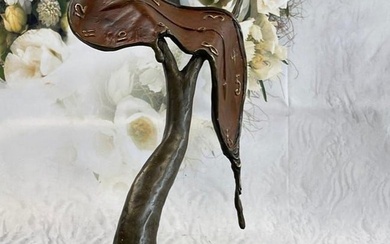 Melting Clock Bronze Sculpture