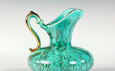 Mid-Century Delft Hand Painted Porcelain Brass Accent Vase