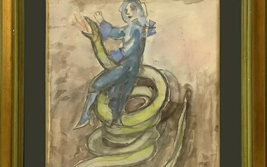 Mino Maccari Mozart, composition with figure and animal