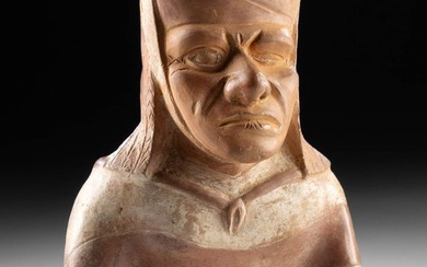 Moche Stirrup Vessel - Seated One-Eyed Male