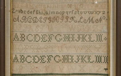 NEEDLEWORK SAMPLER Dated 1835 16” x 15”