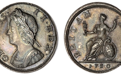 NGC PF64 | George II (1727-1760), Proof Farthing, 1730, *in silver*