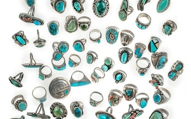 Native American Indian Silver Turquoise Rings (62)