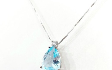 Necklace White gold Aquamarine - Diamond