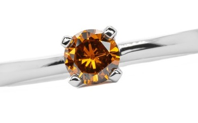 *No Reserve* 0.43ct - Natural Fancy Vivid Orange SI2 - Diamond - 18kt gold - White gold - Ring