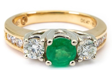 No Reserve - Harr & Jacobs - 14 kt. Gold - Ring - 0.47 ct Diamond - Emerald, 0.43 ct