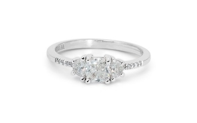 No Reserve Price - 18 kt. White gold - Ring - Diamonds