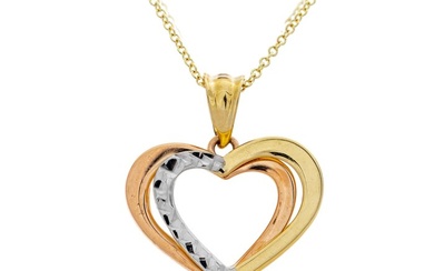 No Reserve Price - Necklace with pendant Rose gold, White gold, Yellow gold