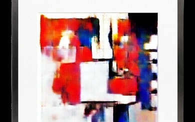NoArtist (collectif) – « Composition » impression 50x50 sur verre acrylique, encadrement caisse américaine (noire,...