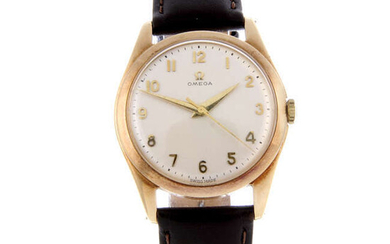 OMEGA - a gentleman's 9ct yellow gold wrist watch.