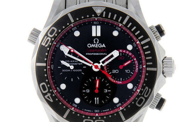 OMEGA - a limited edition gentleman's stainless steel Seamaster Diver ETNZ chronograph bracelet watch.