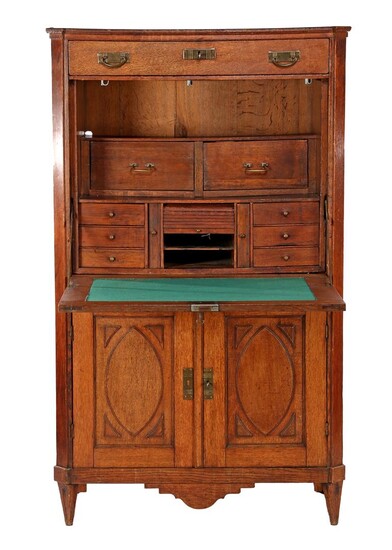 (-), Oak flap desk, 19th century, 157 cm...