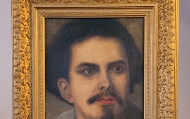 Oil on Panel of Young Man