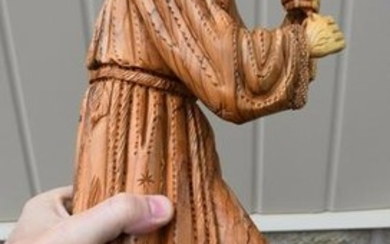 Older Hand Carved Wood Statue of Jesus - 17" + (CU119)