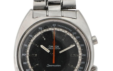 Omega A wristwatch of steel. Model Chronostop, ref. 145.007. Mechanical chronograph movement...
