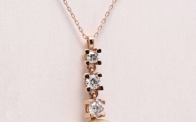 Other - 14 kt. Pink gold - Pendant - 1568.00 ct Pearls and diamonds - Diamond