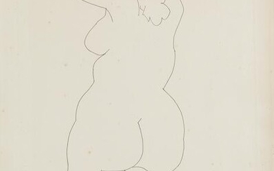 PABLO RUIZ PICASSO "Naked Woman on Her Back", 1956
