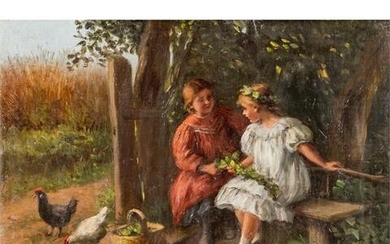 PETERS, PIETRONELLA (Stuttgart 1848-1924), "Zwei Mädchen im Garten"